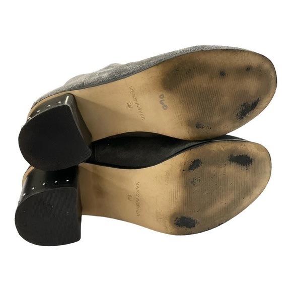 Marc Fisher Grey Suede Leather Ankle Boots with Chunky Heel, Silver Studs sz 8 - Picture 10 of 10